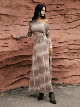 Maillard – Langes Strickkleid mit Batikmuster und One-Shoulder-Träger